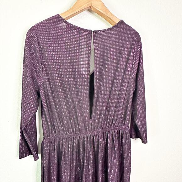 Lane Bryant Purple Metallic Sweetheart Neckline Jumpsuit women’s plus Size 16 - Picture 8 of 12